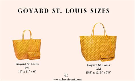 goyard mm tote size|goyard tote sizes comparison.